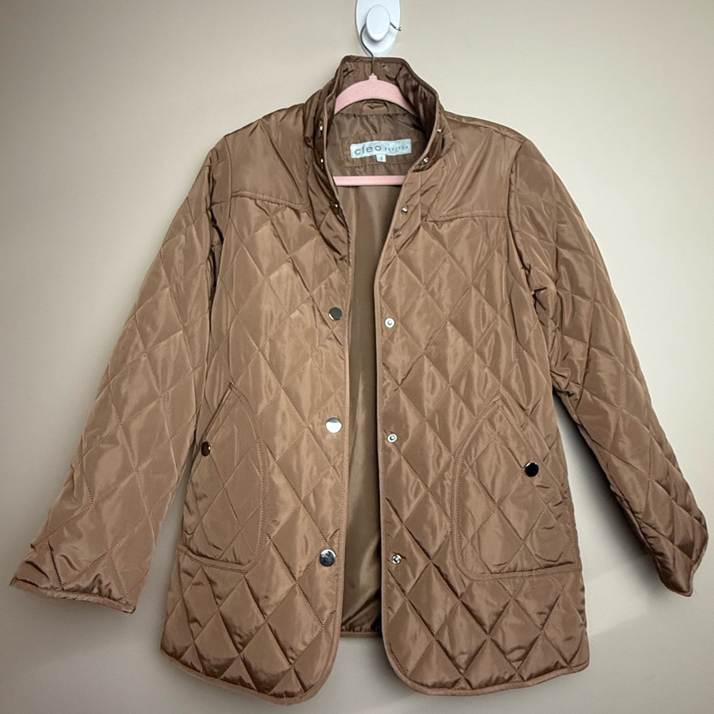 Coldwater Creek Brown Quilted Puffer Jacket
